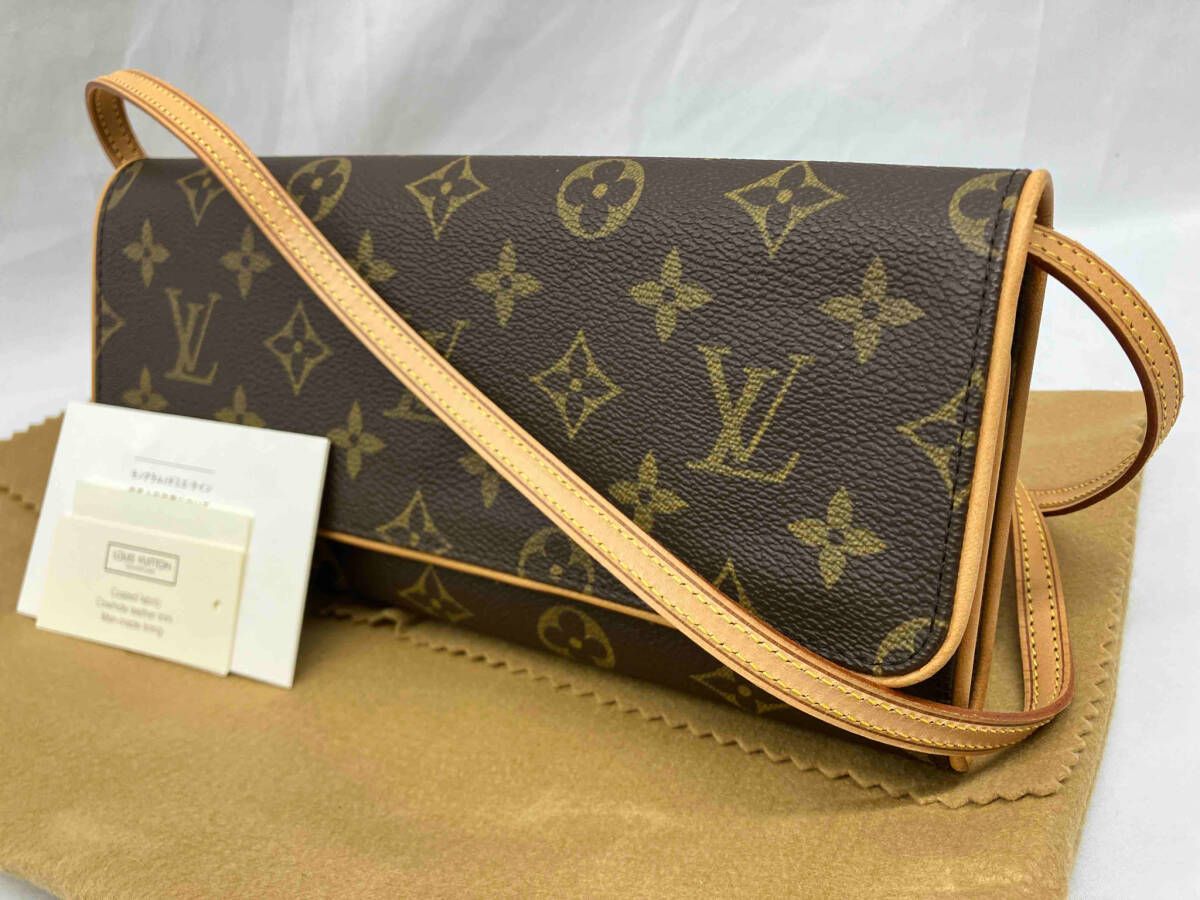 LOUIS VUITTON ルイヴィトン モノグラム ポシェットツイン ショルダーバッグ 肩掛けバッグ 斜め掛けバッグ レザー ブラウン FL1001