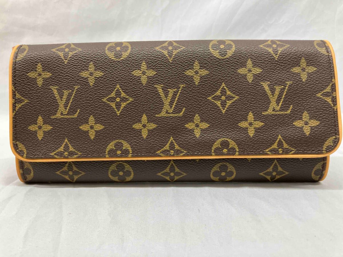 LOUIS VUITTON ルイヴィトン モノグラム ポシェットツイン ショルダーバッグ 肩掛けバッグ 斜め掛けバッグ レザー ブラウン FL1001