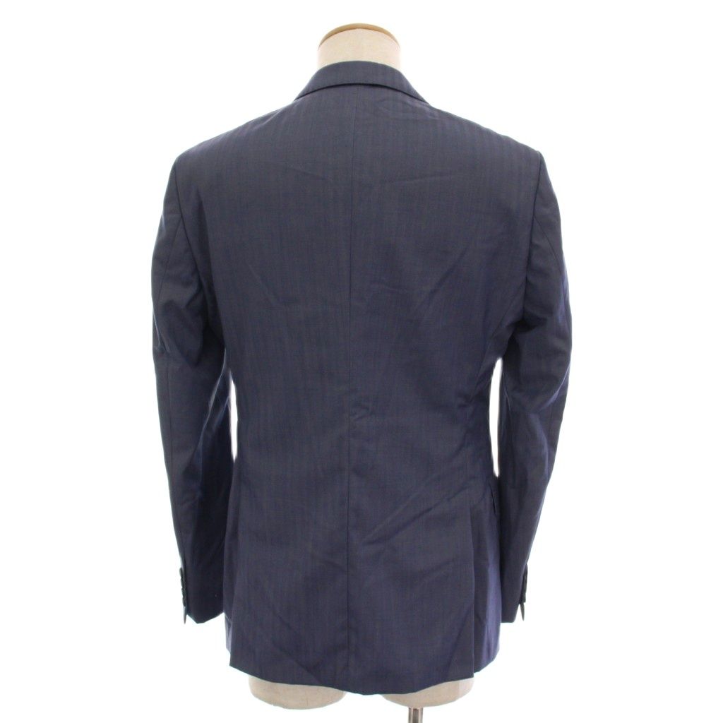 エンポリオアルマーニ EMPORIO ARMANI M LINE シングルスーツ セットアップ 上下 ストライプ テーラードジャケット パンツ 44 ブルーグレー E31VM1 YM