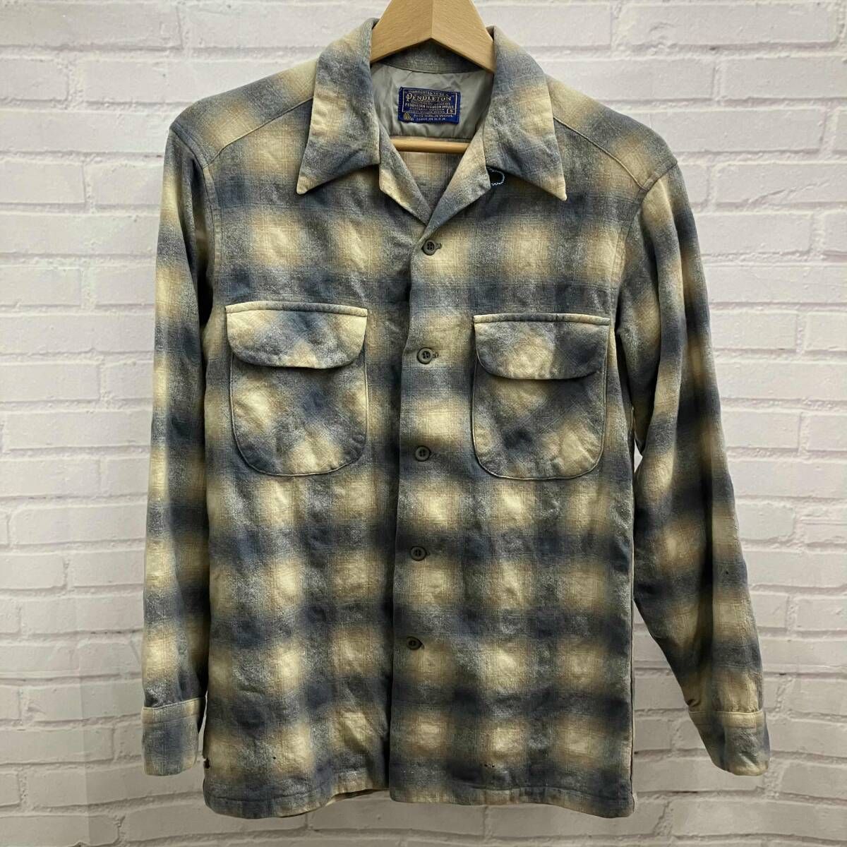PENDLETON ペンドルトン ネルシャツ 70s ボードシャツ オンブレチェック 古着 サイズS ブルー