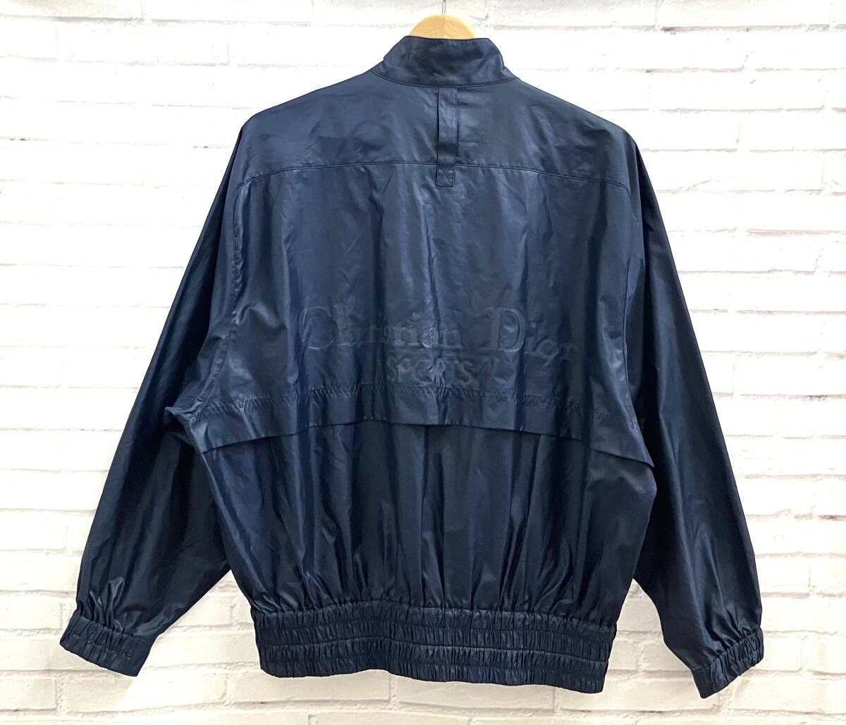 Christian Dior クリスチャンディオール ナイロンブルゾン バックロゴプリント ネイビー Mサイズ レディース