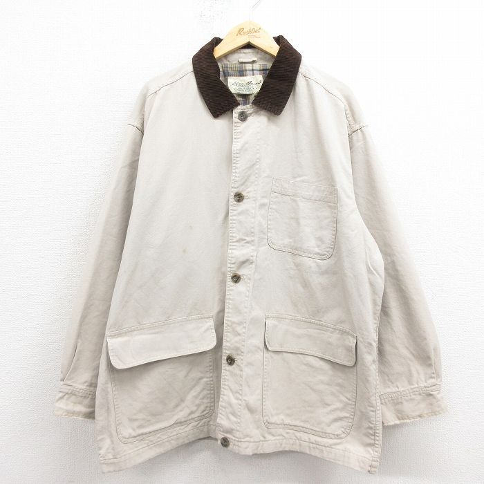 XL 古着 エディーバウアー 長袖 カバーオール メンズ 00s 大きいサイズ コットン 薄ベージュ他 カーキ spe 25nov01 アウター