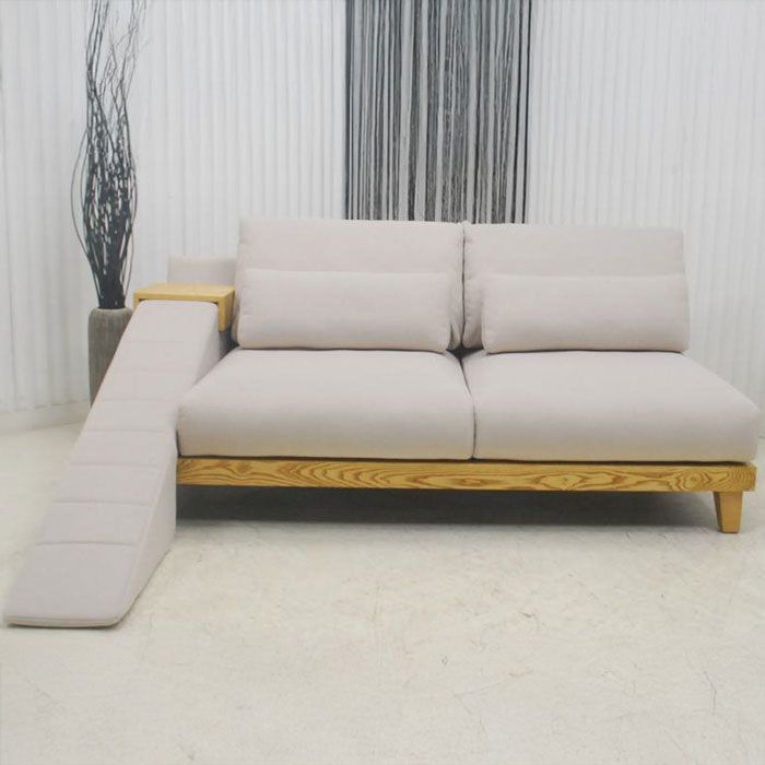 アウトレット 現品限り 一部 大 北欧調ナチュラルモダン 3人掛けソファー ファブリック 3P ペット階段スロープ付 250621-フラッフィル3p