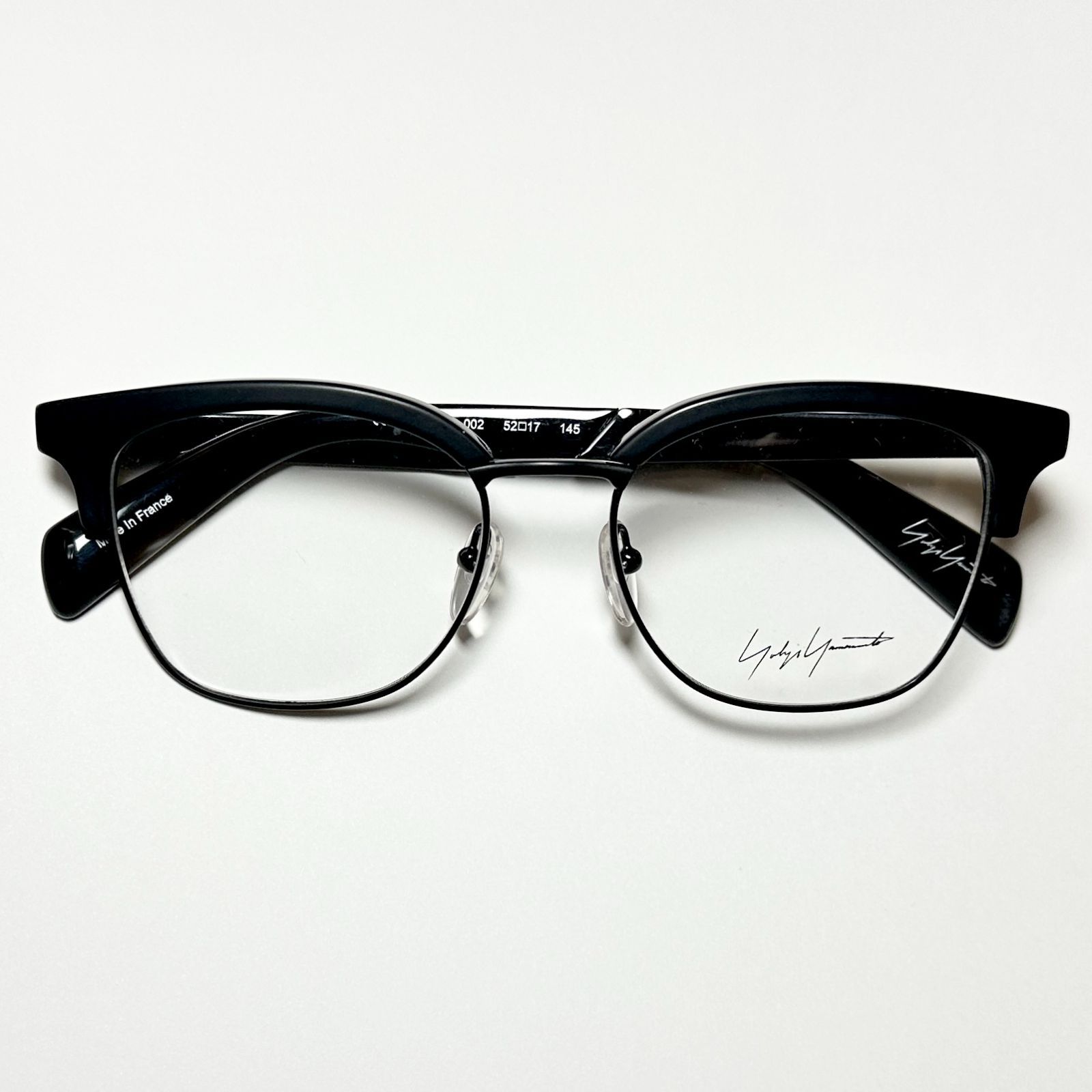 新品 Yohji Yamamoto ヨウジヤマモト YY3011 002 黒 メガネ 純正ケース 
