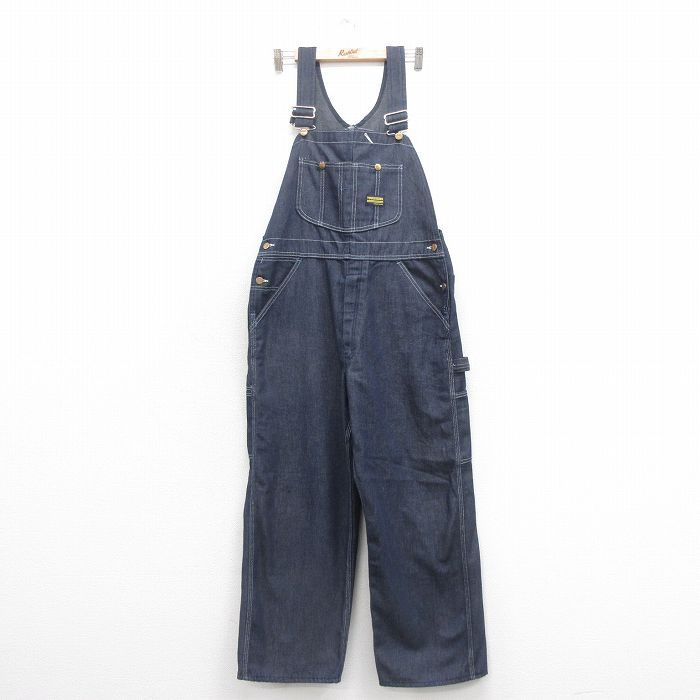 W36 古着 オーバーオール メンズ 80s タロン 紺 ネイビー デニム 25nov01 ボトムス