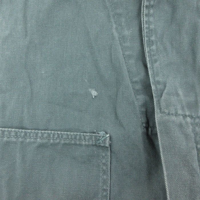 W44/古着 ダブルウェア 長袖 ワーク ツナギ メンズ 80s 大きいサイズ コの字留め コットン 緑 グリーン 25nov01  オールインワン ボト