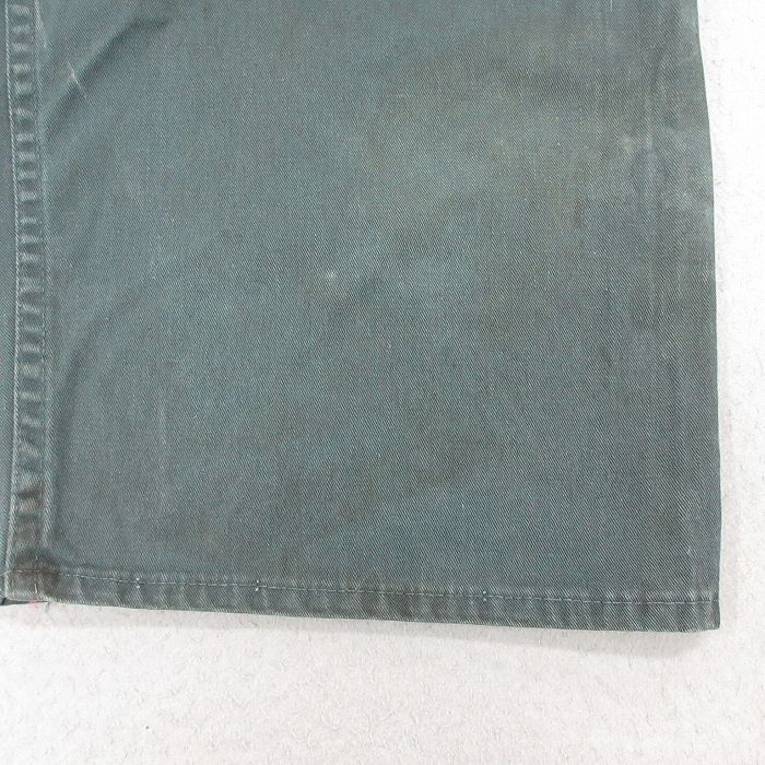 W44/古着 ダブルウェア 長袖 ワーク ツナギ メンズ 80s 大きいサイズ コの字留め コットン 緑 グリーン 25nov01  オールインワン ボト