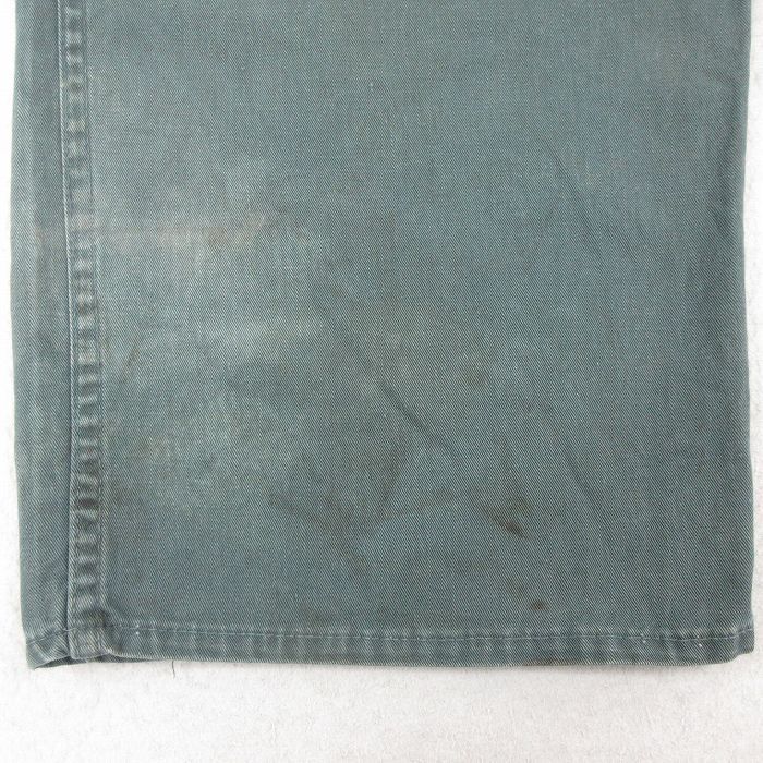 W44/古着 ダブルウェア 長袖 ワーク ツナギ メンズ 80s 大きいサイズ コの字留め コットン 緑 グリーン 25nov01  オールインワン ボト