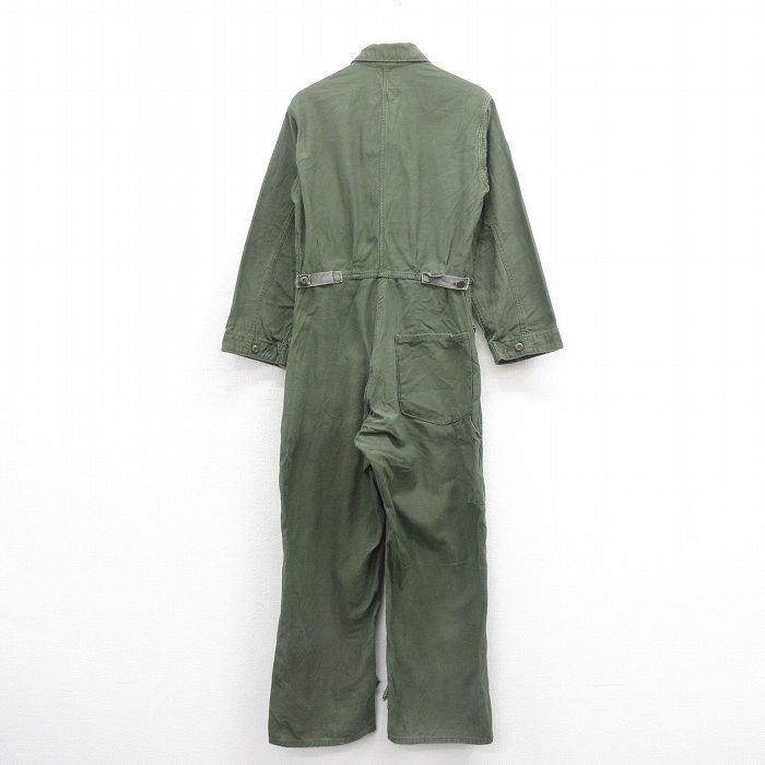 W 35 古着 長袖 ミリタリー ベイカー ツナギ メンズ 80 s コットン 緑 グリーン 25 nov 01 オールインワン ボトムス