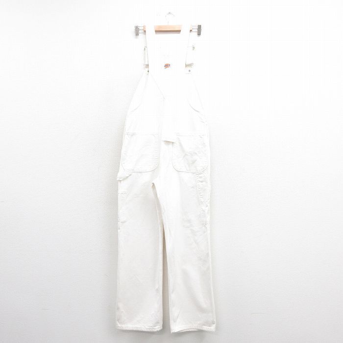W 34 古着 ディッキーズ Dickies オーバーオール メンズ 80 s コットン 白 ホワイト 25 nov 01 ボトムス