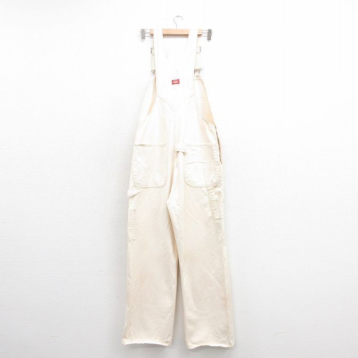 W 36 古着 ディッキーズ Dickies オーバーオール メンズ 90 s コットン 生成り 25 nov 01 ボトムス