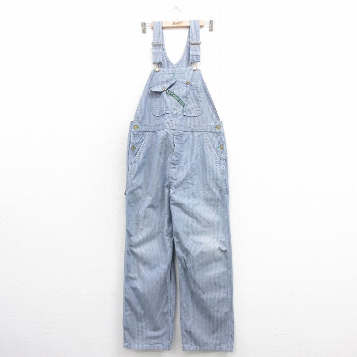 W40 古着 キー オーバーオール メンズ 90s 大きいサイズ ヘリンボーン コットン グレー 25nov01 ボトムス