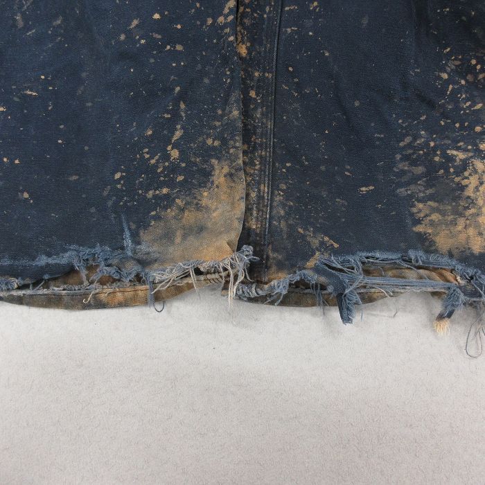  W 36 古着 カーハート オーバーオール メンズ ダブルニー ダック地 紺 ネイビー 25 nov 01 ボトムス オーバーオール つなぎ パンツ