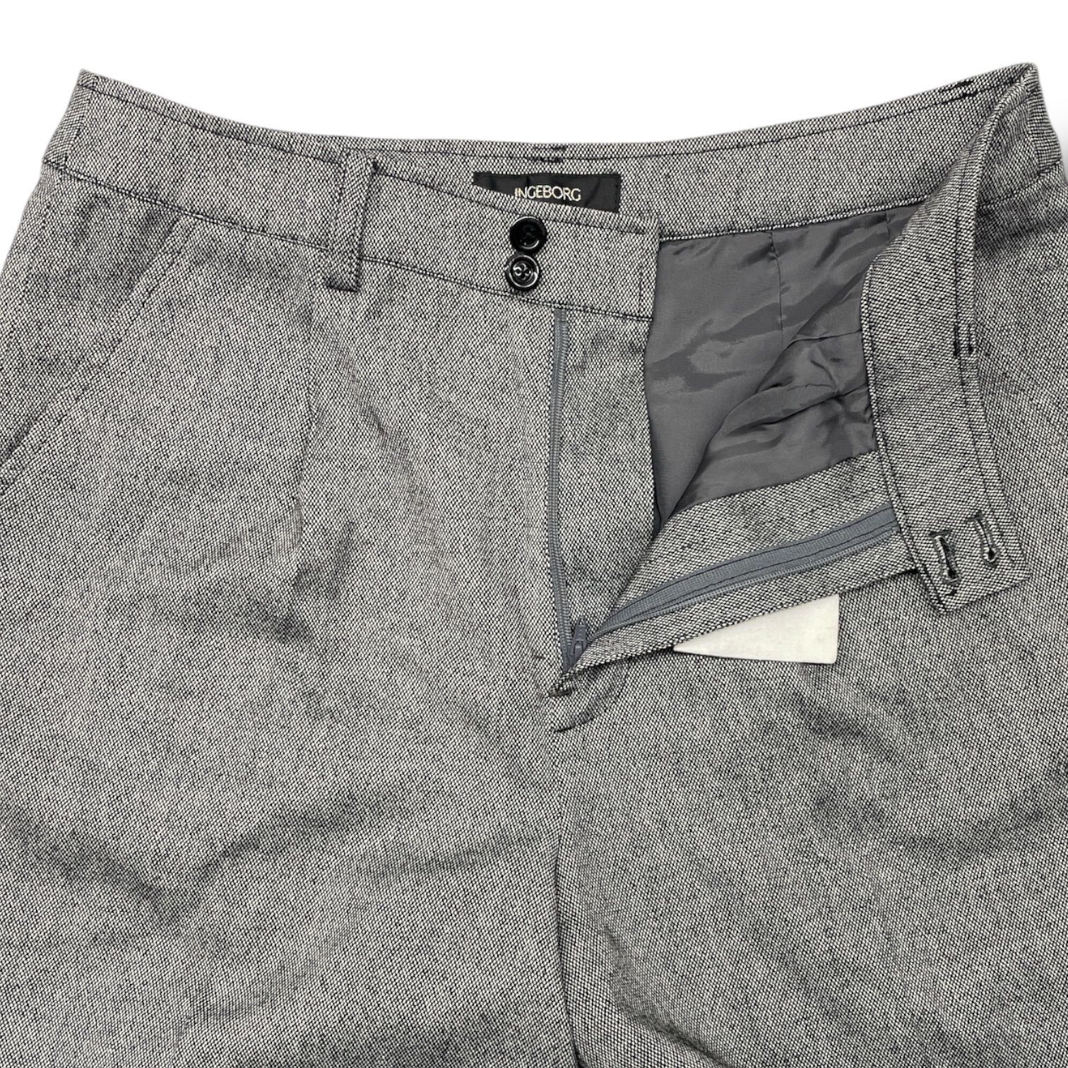 INGEBORG インゲボルグ 裾レースパンツ ウールスラックス テーパード