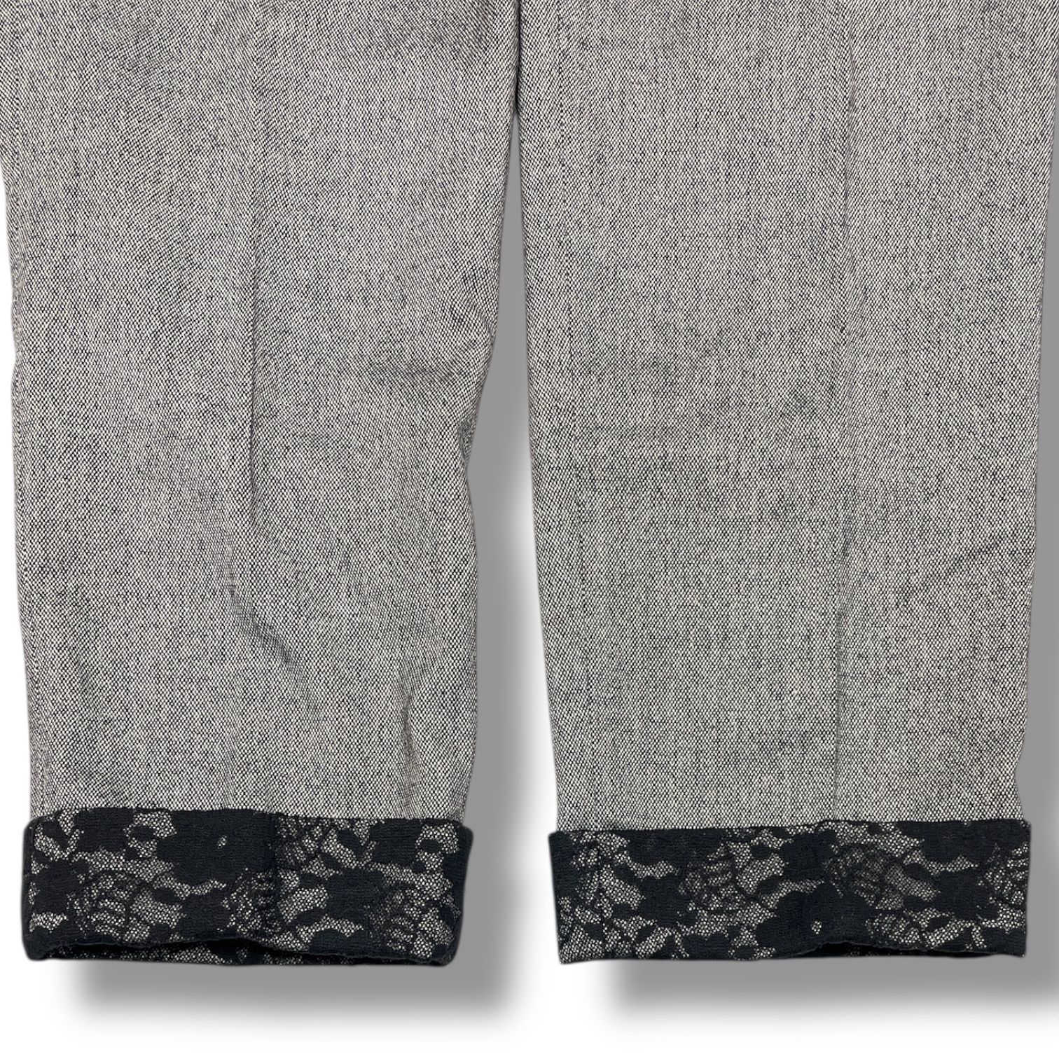 INGEBORG インゲボルグ 裾レースパンツ ウールスラックス テーパード