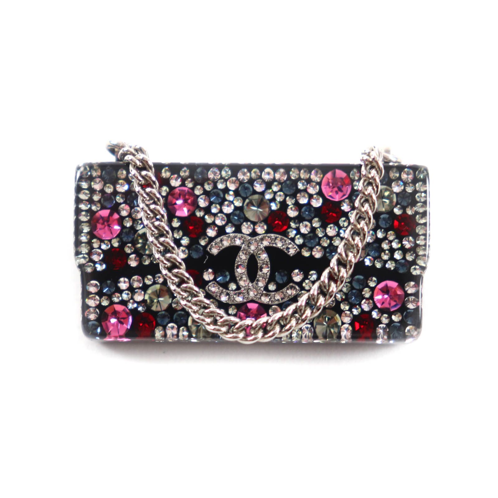 CHANEL シャネル ABF 618 ココマーク カラフルストラス チェーンバッグモチーフ ブローチ マルチ 箱 保存袋付き フランス製 レディース