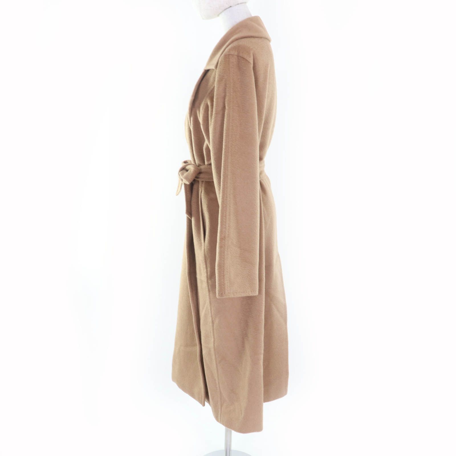Max Mara マックスマーラ 101614896 マニュエラ キャメル100％ 白タグ ロング丈 ベルトラップ コート キャメル 44 イタリア製 レディース