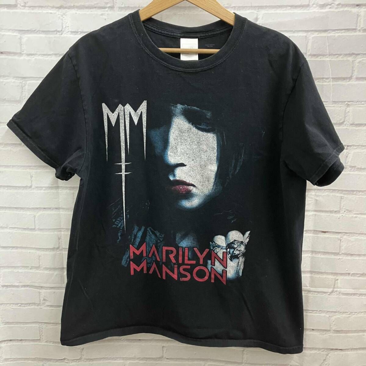 MARILYN MANSON マリリンマンソン 半袖Tシャツ HEY CRUEL WORLD TOUR 2012 bootleg 古着 サイズL ブラック