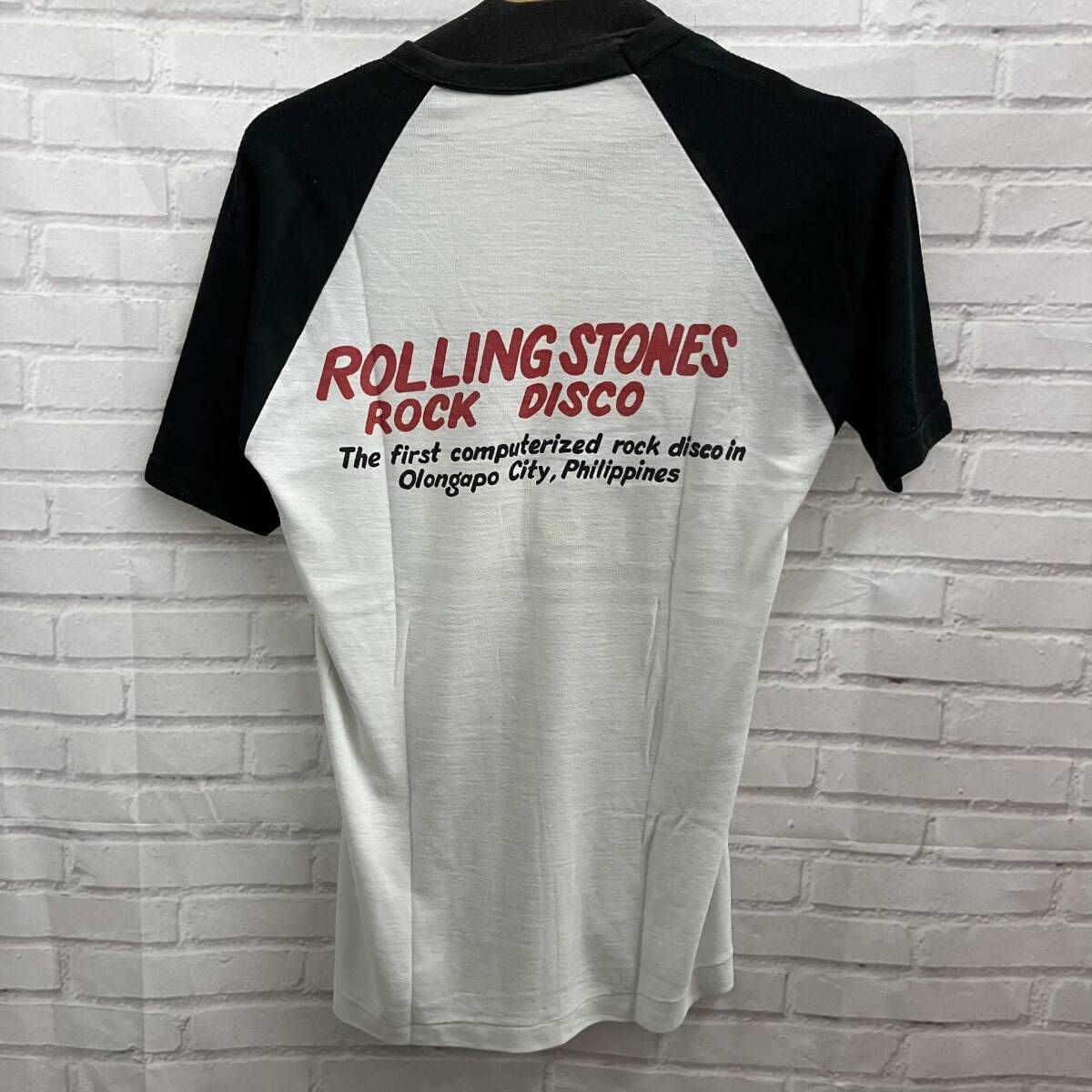 ROLLING STONES ローリング ストーンズ 半袖Tシャツ ROCK DISCO PHILIPPINES 年代不詳 古着 サイズL ホワイト