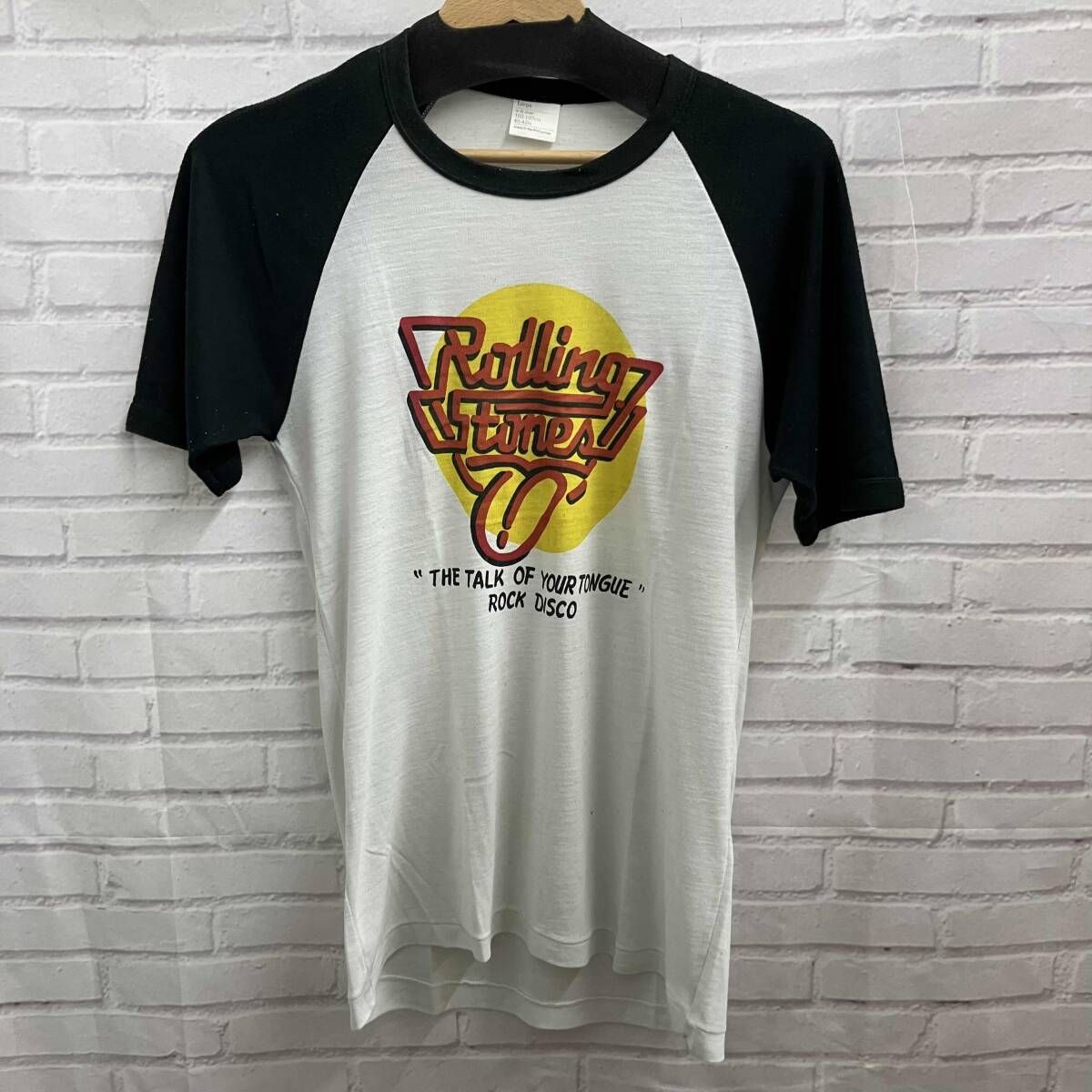 ROLLING STONES ローリング ストーンズ 半袖Tシャツ ROCK DISCO PHILIPPINES 年代不詳 古着 サイズL ホワイト