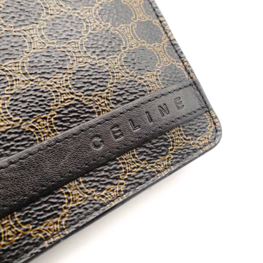 セリーヌ CELINE マカダム 折り財布 財布 ブラウン×ブラック 二つ折り財布 メンズ レディース 7-10-152 チェック柄 トレンチコート
