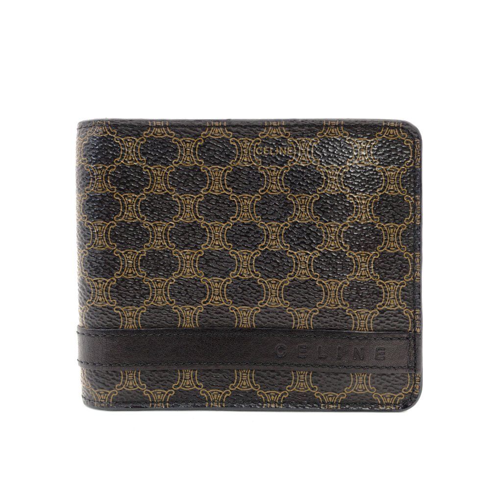 セリーヌ CELINE マカダム 折り財布 財布 ブラウン×ブラック 財布 二つ折り財布 メンズ レディース 7-10-152