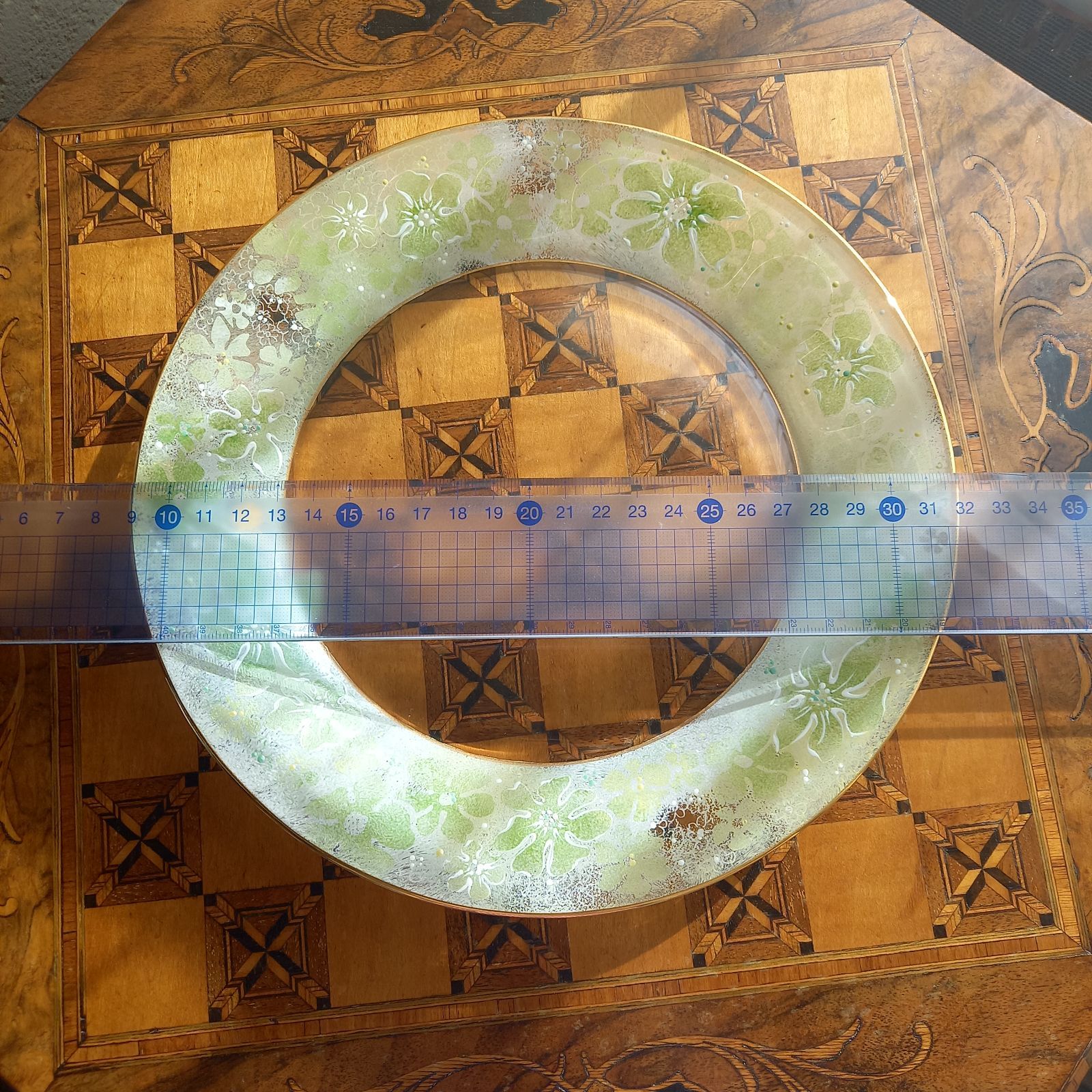 ヴィンテージ ガラス 手描き 皿 絵付け WWW_OPDRERGINERDOGAN_COM