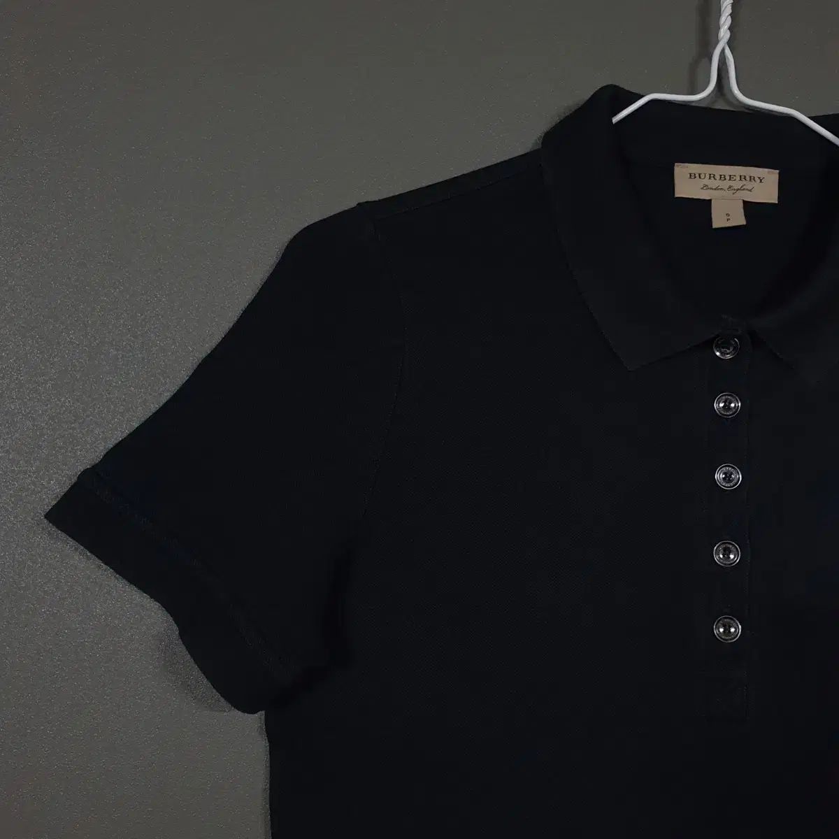  レディース S BURBERRY LONDON バーバリー ノヴァチェック 半袖 Tシャツ ポロ ピケ シャツ ブラック 半袖(Tシャツ) Tシャツ カットソー