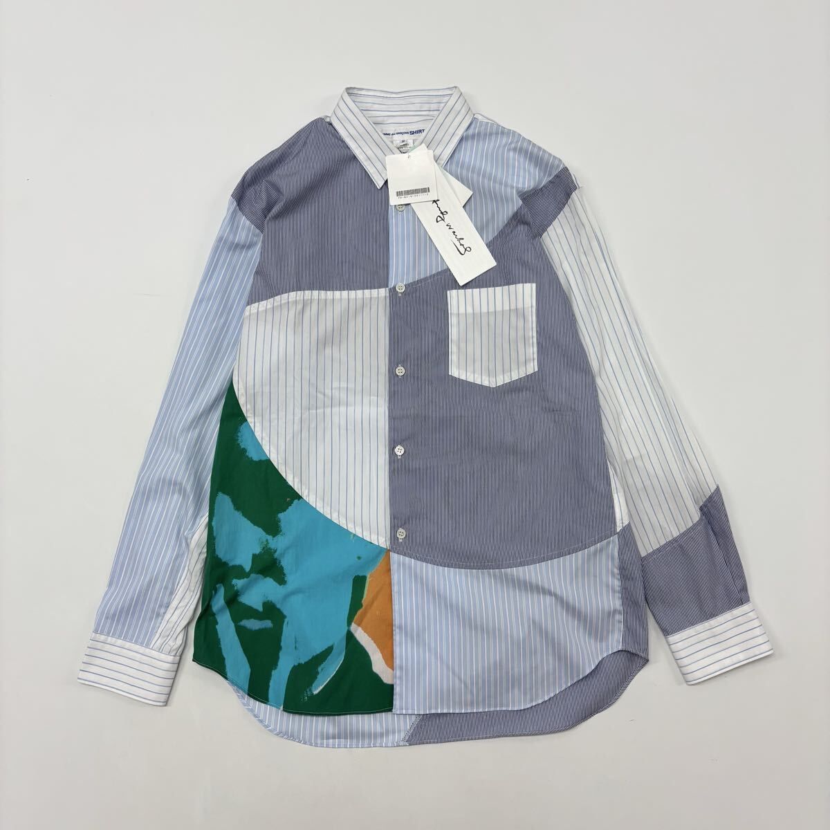 24ss 2025 COMME des GARCONS SHIRT x Andy Warhol GRAPHIC SHIRT STRIPE PRINT ギャルソン シャツ サイズ M 定価106 700円 711-0320