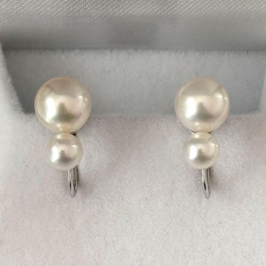335 ミキモト K18 イヤリング パール 約4.9-7.3mm