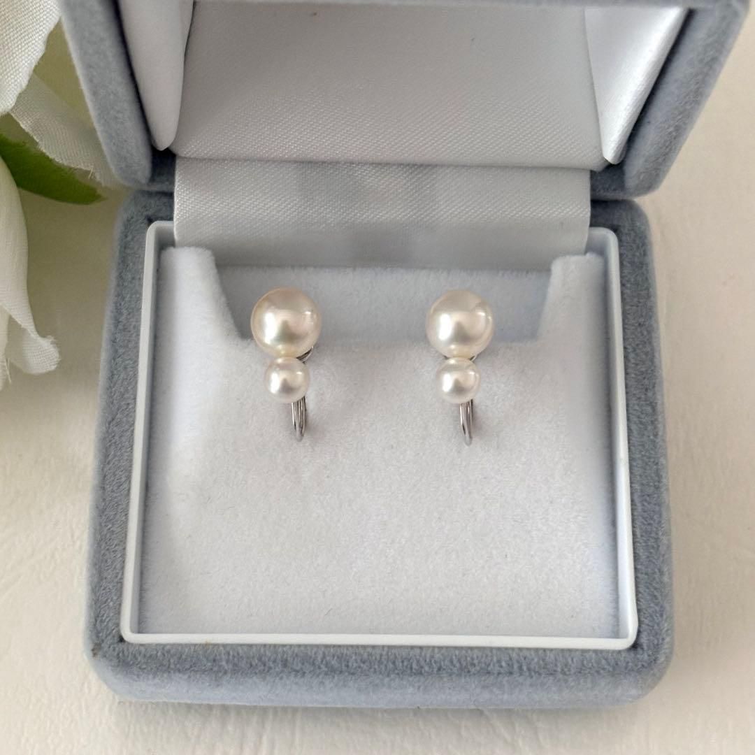 335 ミキモト K18 イヤリング パール 約4.9-7.3mm