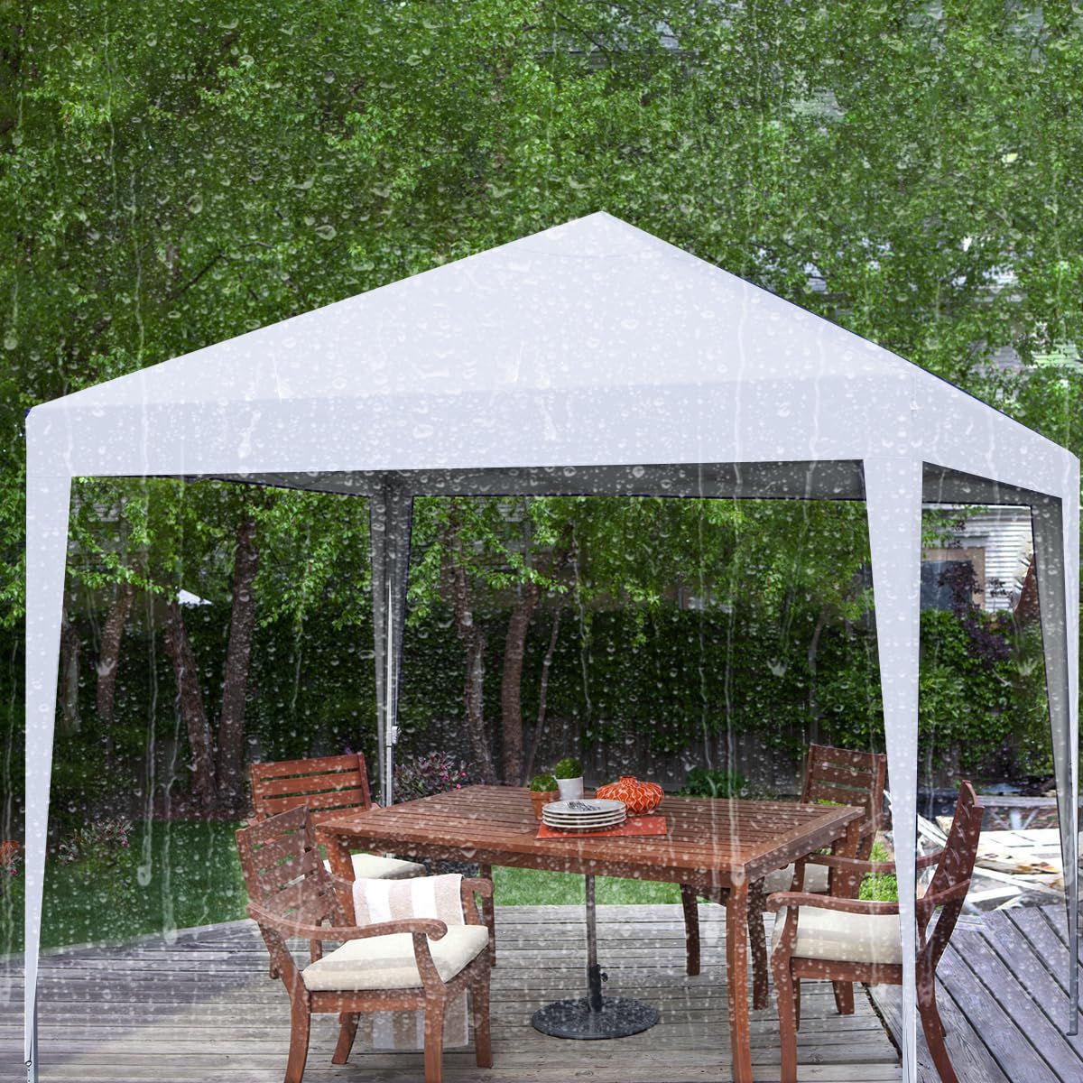 Quictent ワンタッチ タープテント3段階調節 UVカット 耐水 スチール キャンプ アウトドア 耐水 テント キャンプ用品 ワンタッチテント タープ収納ケース ホワイト