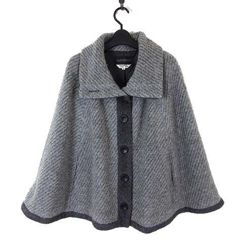 ヴィヴァプレスト VIVA PRESTO ケープ コート ポンチョコート アンゴラ アルパカ ウール イタリア製糸使用 ショール M 38 グレー チャコールグレー