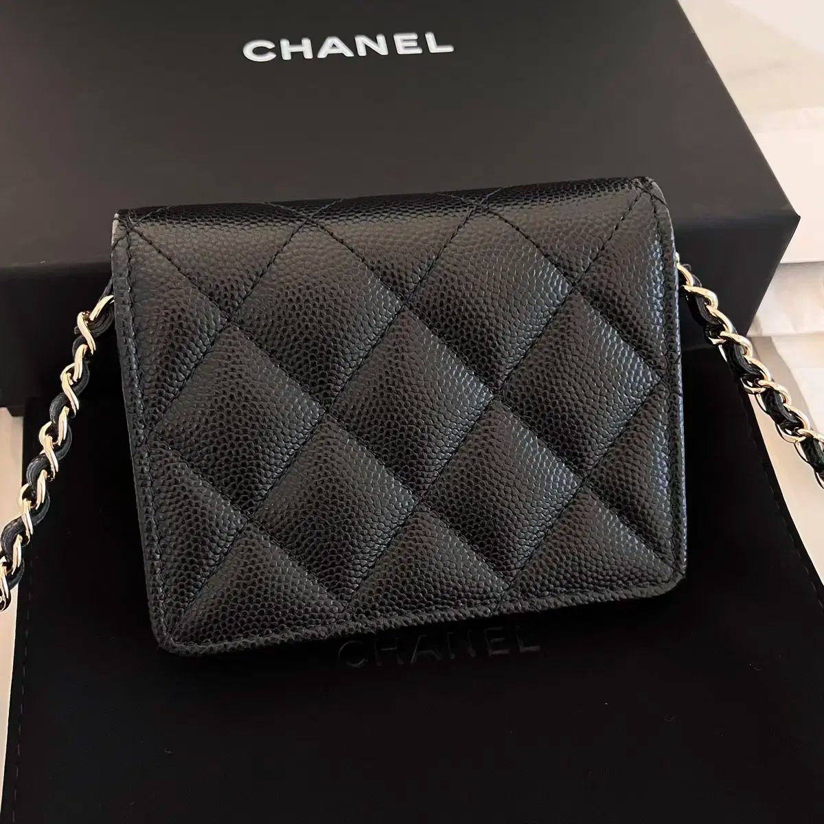 S 級 CHANEL シャネル Classic クラシック ラブ ラップ チェーン アコーディオン 財布 クロスバック バッグ