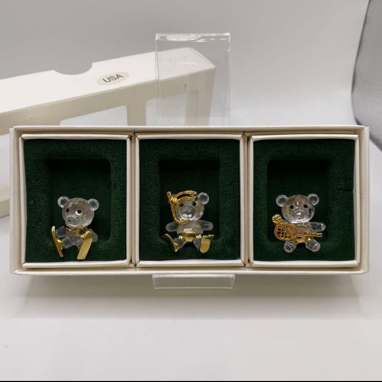3369 SWAROVSKI スワロフスキー ブローチ ピンバッチ クリスタルベア くま ベア クリスタル シュノーケル テニス スキー