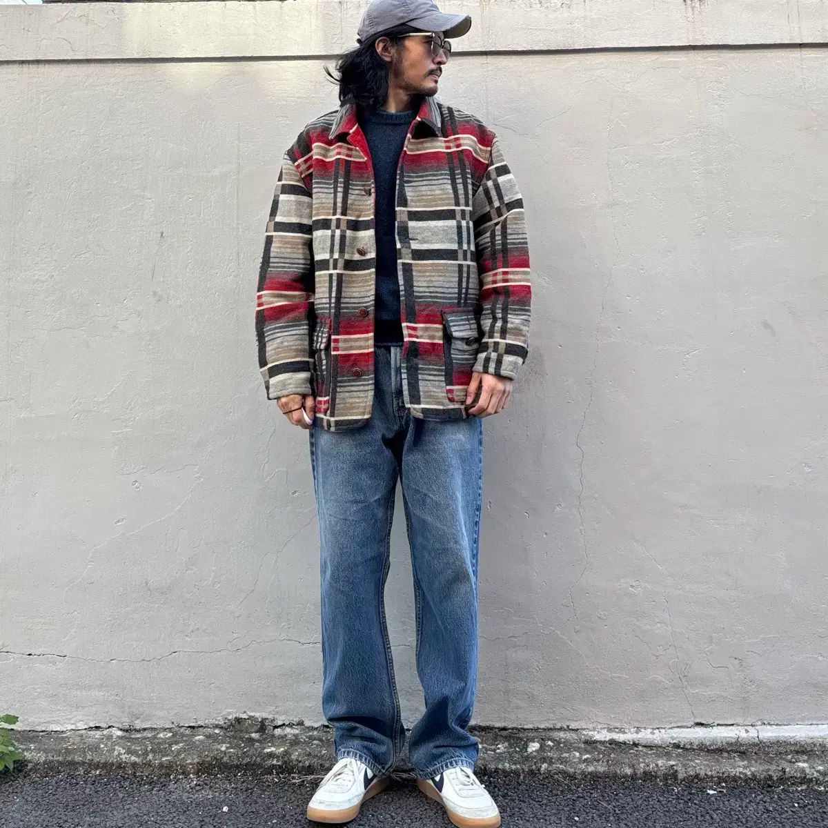 90年代 イタリア ベネトン エスニック ウール コート KANDAIZUMI_COM