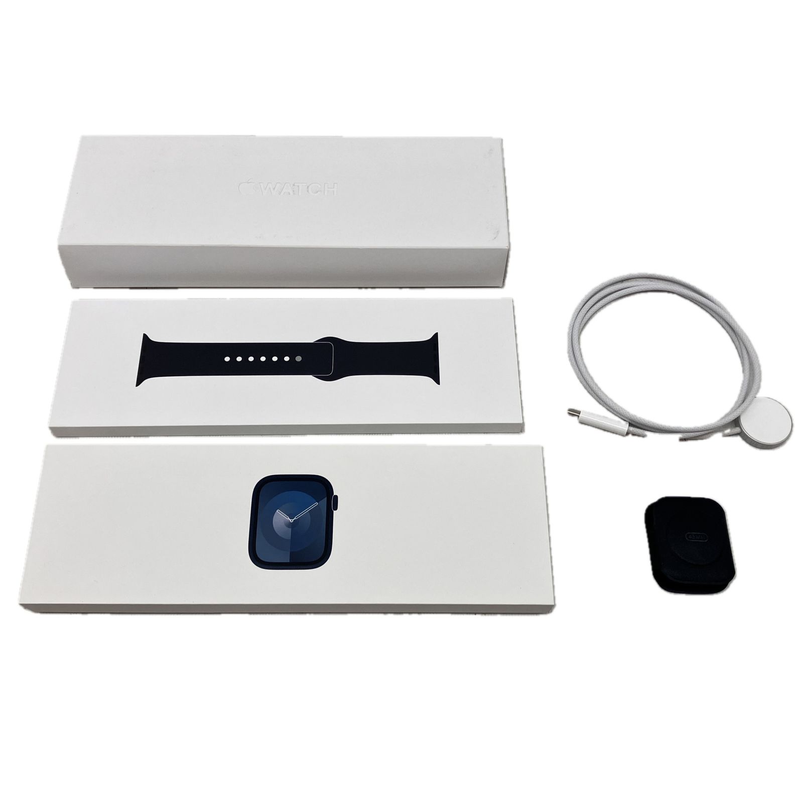 Apple Watch Series 9 45mm GPSモデル MR9A3J A A2980 ミッドナイト バンド アップルウォッチ 良好 C10589668
