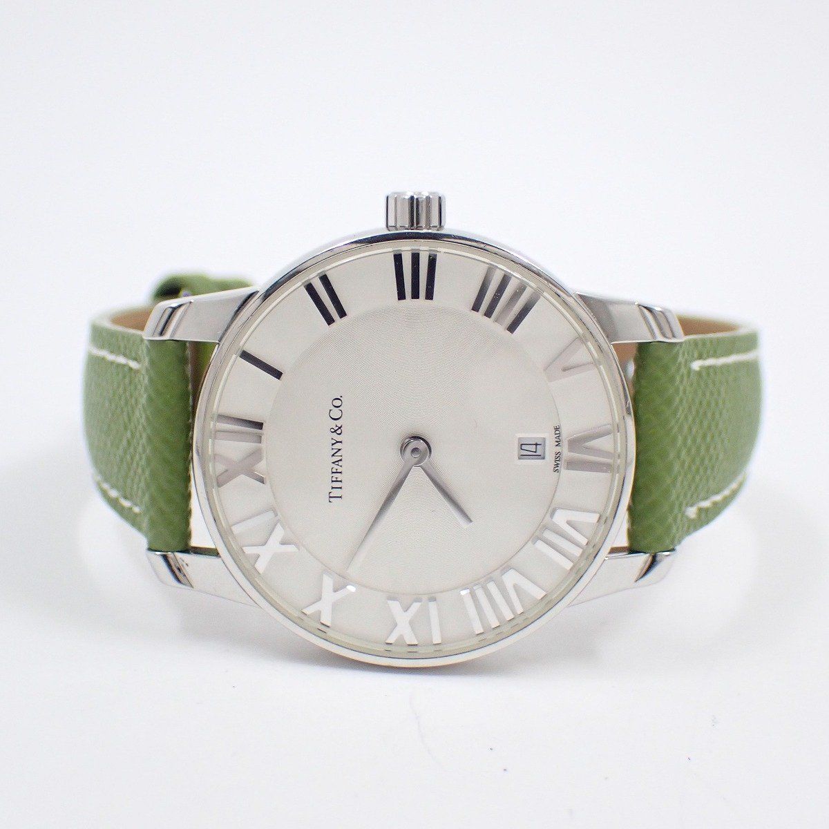 ティファニー アトラス クォーツ レディース 腕時計 シルバー文字盤 社外ベルト 純正尾錠 34875928 いおき質店