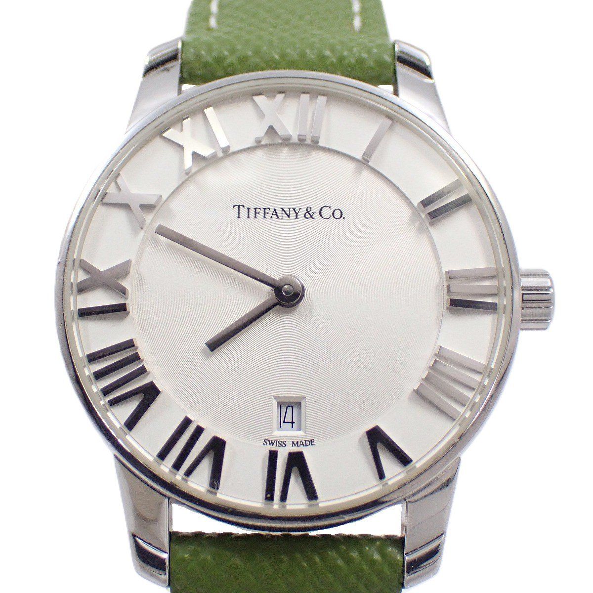 ティファニー アトラス クォーツ レディース 腕時計 シルバー文字盤 社外ベルト 純正尾錠 34875928 いおき質店