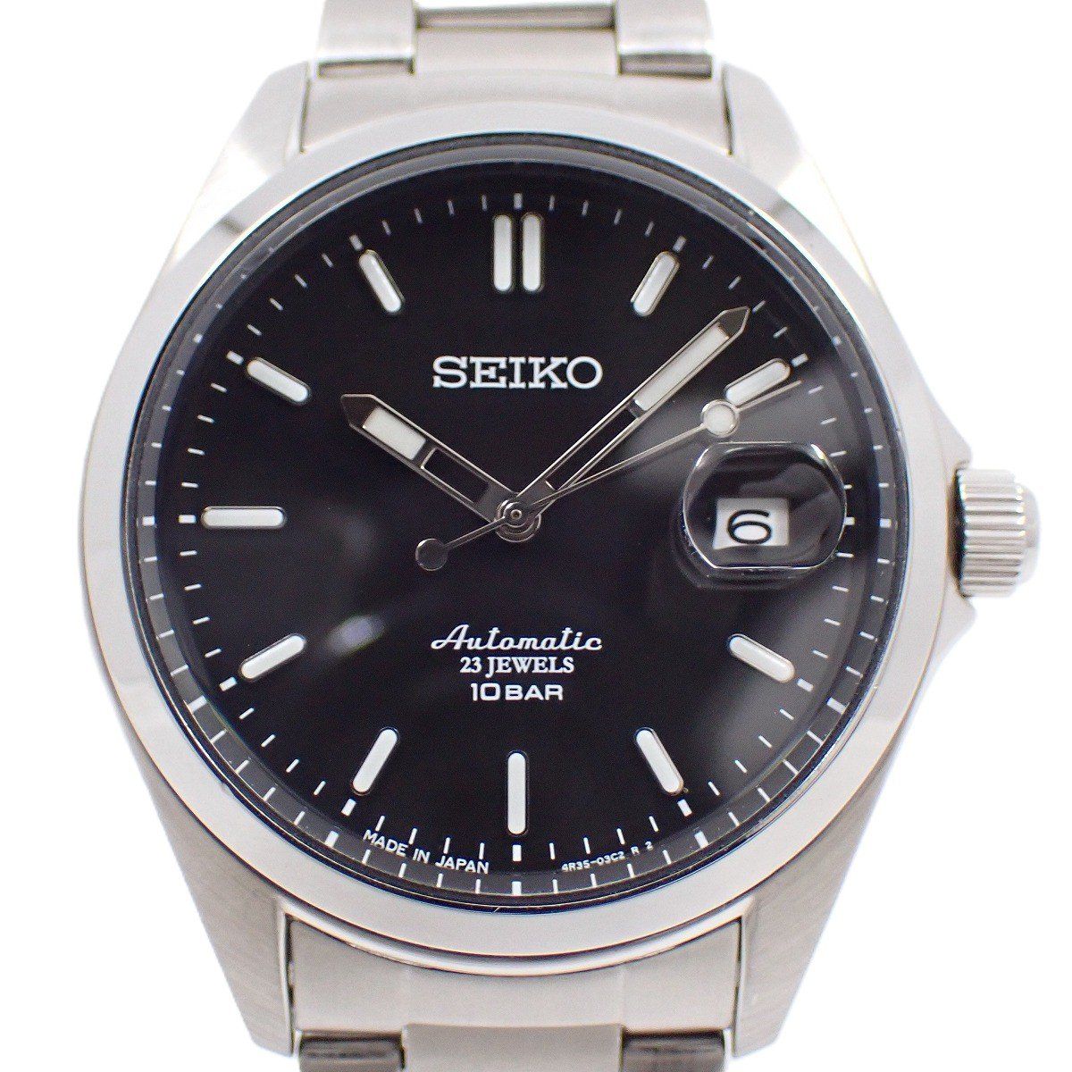 SEIKO セイコー メカニカル クラシックライン 自動巻き メンズ 腕時計 黒文字盤 SZSB015 4R35-03Y0 いおき質店