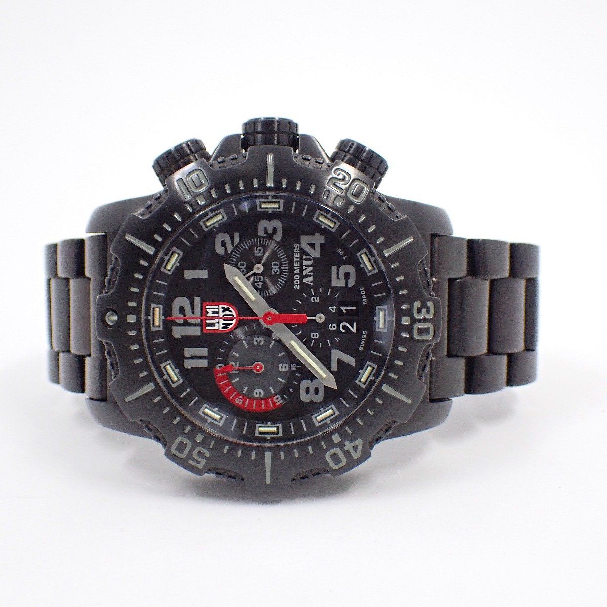 LUMINOX ルミノックス A N U シリーズ クロノグラフ クォーツ メンズ 腕時計 ブラック SSベルト Ref 4242
