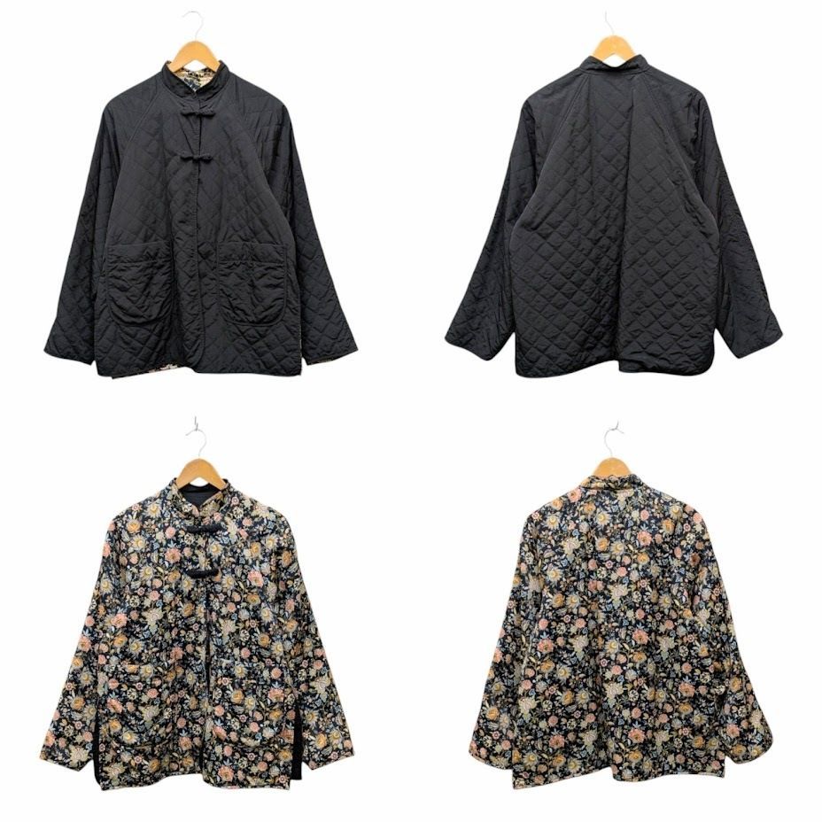 THE SHINZONE CHINA JACKET リバーシブル フラワー デザイン ラグラン チャイナ ジャケット 24smsjk06-ma 総柄 ブラック サイズ FO