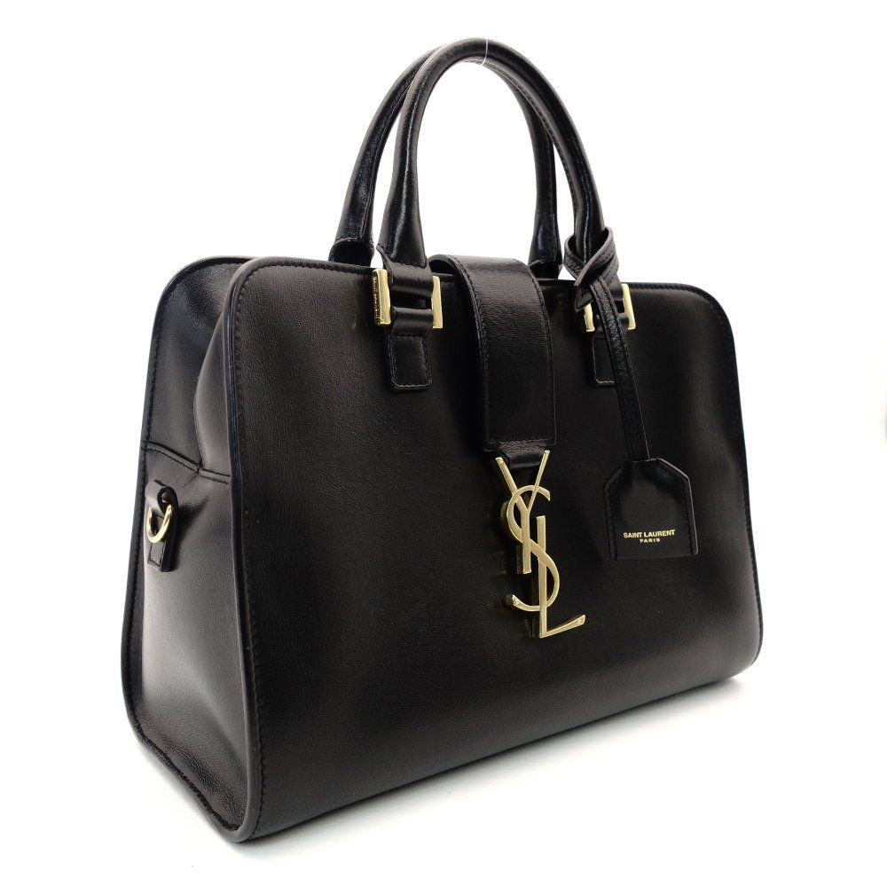 サンローラン SAINT LAURENT ベイビーカバス ハンドバッグ ブラック 黒 2way レザー YSL ゴールド金具 7-10-216