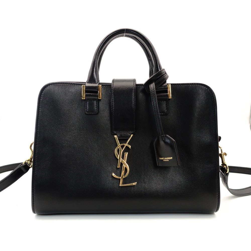 サンローラン SAINT LAURENT ベイビーカバス ハンドバッグ ブラック 黒 2way レザー YSL ゴールド金具 7-10-216