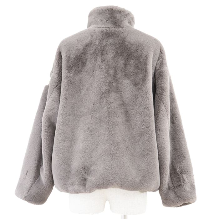 TATRAS タトラス ボアブルゾン 2025AW フェイクファー リラックスフィット シグネチャー ロゴ パッチ ゴールドメタル ジップアップ ジャケット アウター レディース サイズ 01 ピンクグレージュ GULLKHAN_COM