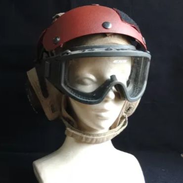 米軍実物 放 ESSゴーグル-耐衝撃デッキクルーヘルメット ブラウン