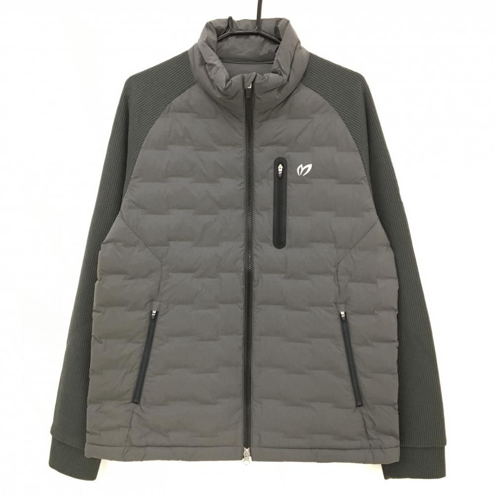 超 マスターバニー 中綿ニットジャケット グレー 身頃中綿 袖ニット メンズ 6 XL ゴルフウェア MASTER BUNNY EDITION