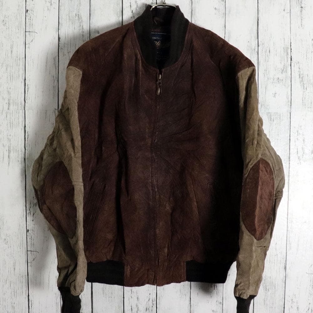 Varsity オールレザー スエード スタジャン エルボーパッチ 本革 