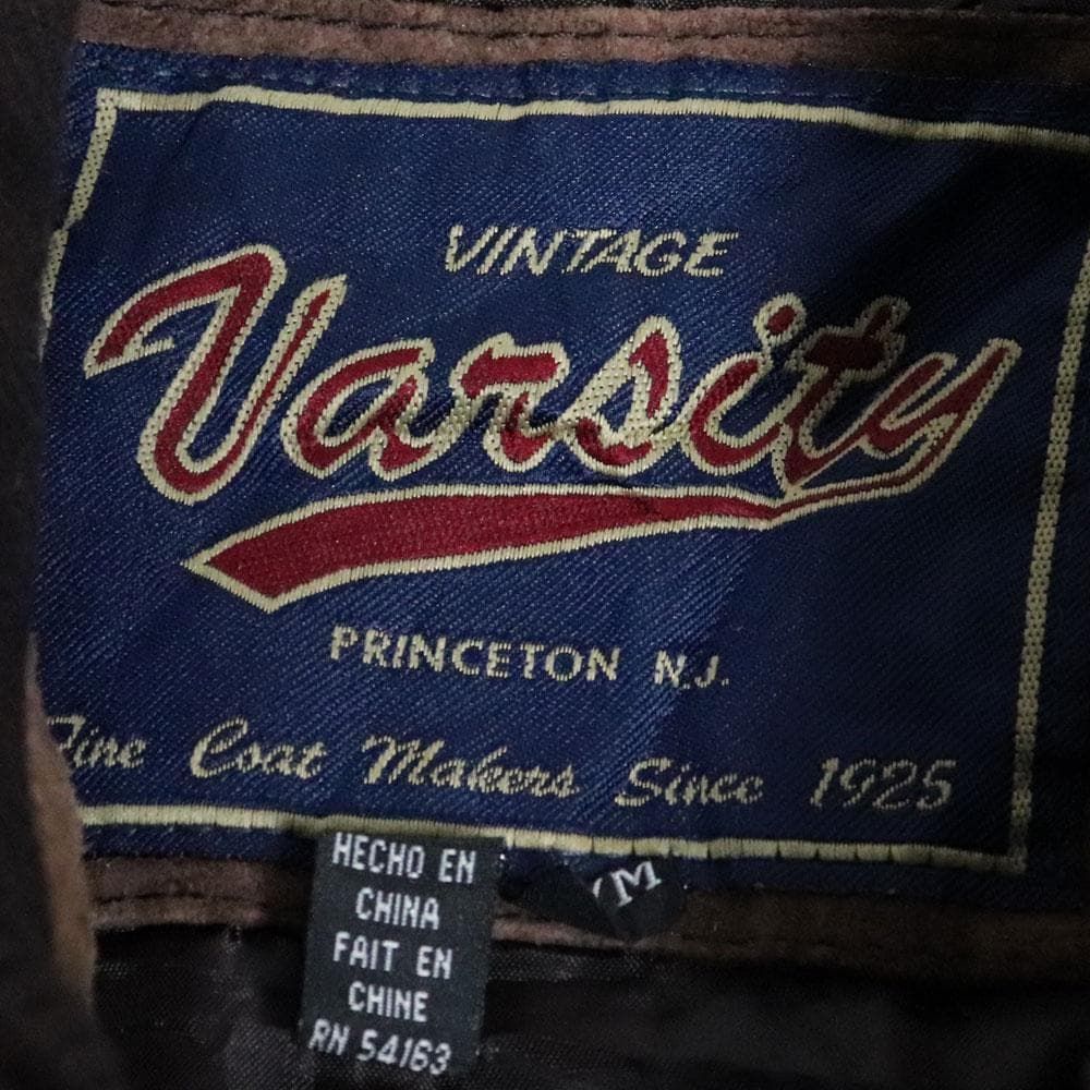 Varsity オールレザー スエード スタジャン エルボーパッチ 本革 
