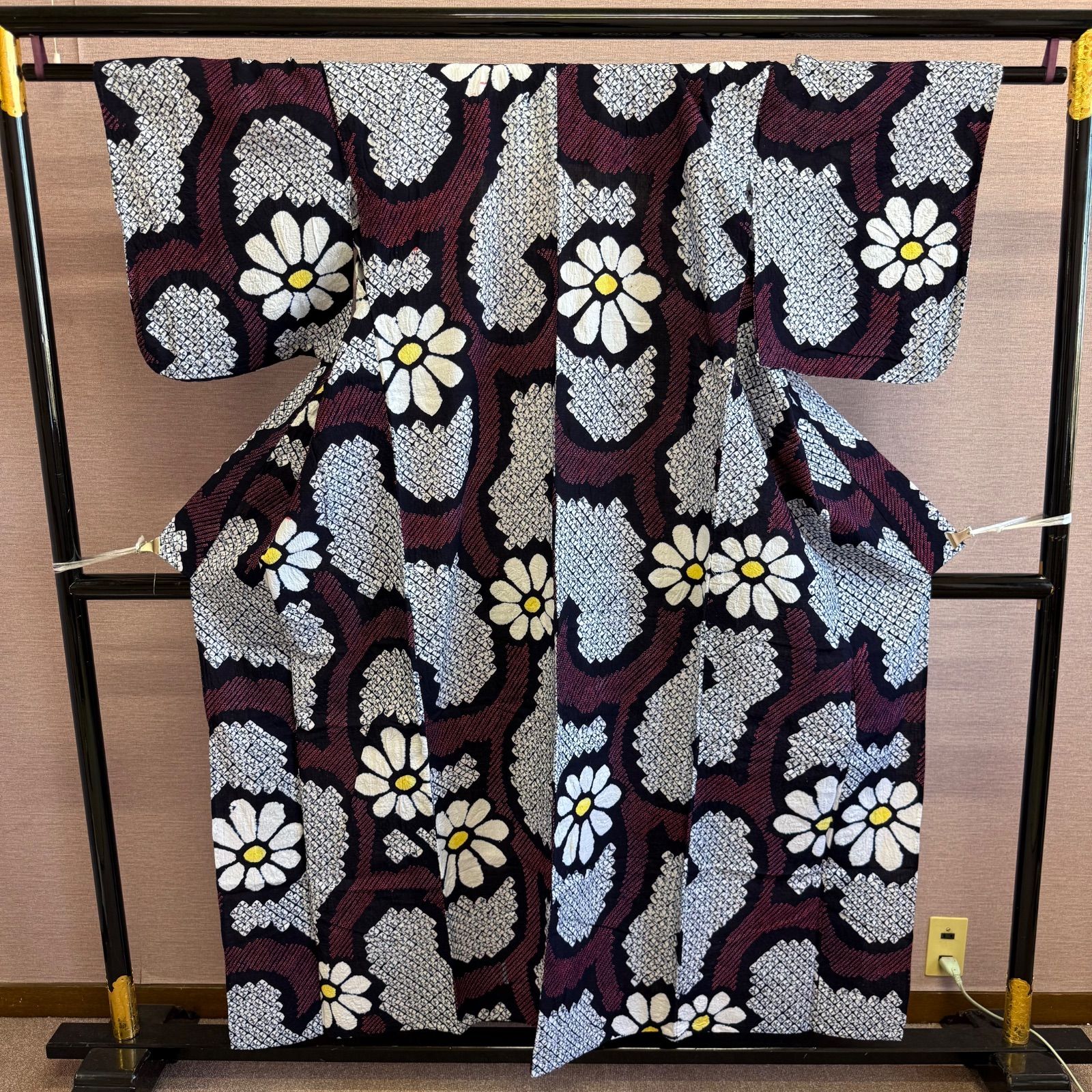 平和屋着物□極上 夏物 浴衣 有松鳴海絞り 舞蝶文 綿 逸品 CZAA4014s5